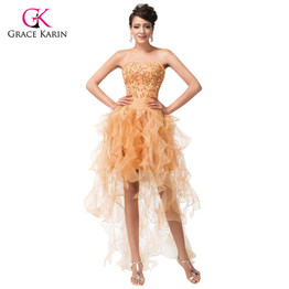 Luxury Cocktail dresses Grace Karin Tulle Sequin Gold Short robe de Cocktail Party Dress 2017 coctail dress vestidos coctel 3848