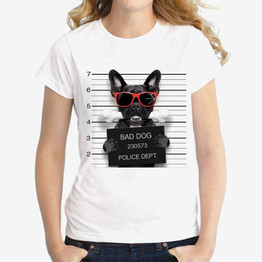 JIANWEILI Summer T shirt women Naughty Dog 3D Lovely Puppy Printing harajuku Short Sleeves T-shirts tshirt Tops Tee plus size