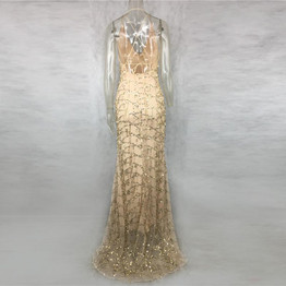 NATTEMAID 2017 Spring Women vintage dress Apparel Sexy sequin tassel beach party Club Wear Maxi long dresses Gold sequined Robe