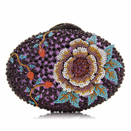 NATASSIE Women Crystal Clutches Bags Ladies Evening Bag Female Red Purple Party Clutch Wedding Purse