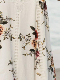 Popular Fashion Floral-Print Round Neck Sleeveless loose Mini Dress