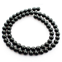 Natural black tourmaline gemstone charm round beads balls diy jewelry making decoration craft