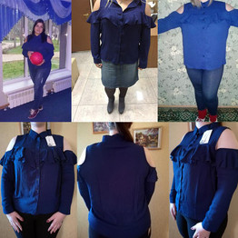 Kissmilk Plus Size Women Clothing Cold Shoulder Ruffle Detail Blouse Casual Long Sleeve Blouse Shirt Big Size Ladies Blouse