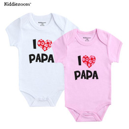 2 Pcs/lot Newborn Baby Twins Bodysuits Boy Girl Clothes I Love Papa Short Sleeve Cotton Infant Jumpsuit brother Next Baby Ropa