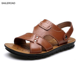 SAILEROAD Mens Leather Sandal Male Sandale Homme Sandalia Masculina Mens Sandals Summer Sandalias Hombre Cuero Beach Shoes 2017