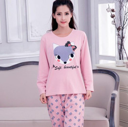 Unisex Spring and Autumn Pajama Sets 2016 Cute Cartoon Sleepwear Women Pajama Cotton Animal Pajama Plus Size XXXL Pijamas Mujer