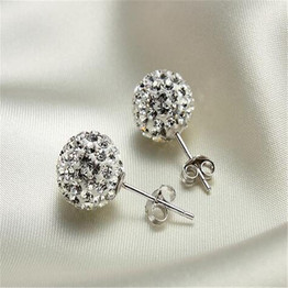 New 6MM 925 Sterling Silver Fashion Ball Stud Earrings for Women Anti-allergy Fine Jewelry Women Gift Brand Ataullah EWC025