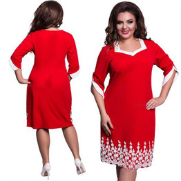 New 5XL 6XL Large Size 2018 Spring Summer Dress Big Size Blue Red Elegance Lace Dress Straight Dresses Plus Size Women Clothing