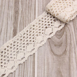 New 4M/Lot Beige Color 5 Size Handmade Patchwork Cotton Material Lace Ribbon For Home DIY Sewing Wedding Crafts Decoration