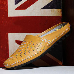 New 2017 Summer Shoes Men Genuine Leather Shoes Fashion Men's Slippers Male Brand Beach Slippers Non-slip Soft Comfortable K014