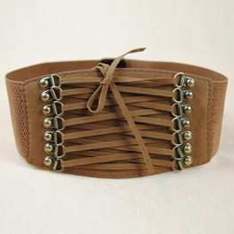 NEW European Style Trench Velvet Retro Rivet Tassel Wide Cummerbund Strap Belt Waist Female Womens Accessories