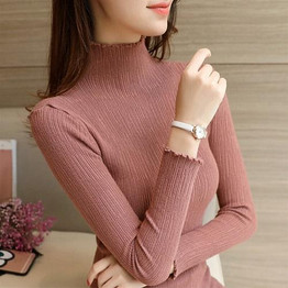 AOSSVIAO Women Turtleneck 2018 Autumn Winter Women Sweaters And Pullovers Long Sleeves Female Tricot Jumper Pull Femme Black