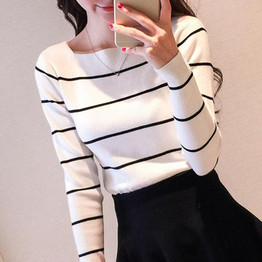 Refeeldeer High Elastic Striped Jumper Women 2017 Autumn Winter Women Sweaters And Pullovers Female Tricot Pull Femme Winter Top