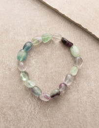 Rainbow Fluorite Bead Bracelet