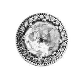 Radiant Hearts Clear CZ Charm Clear Opal Bead Fit Orignal Bracelets &amp; Necklace 925 Sterling Silver Bead For woman Wholesale