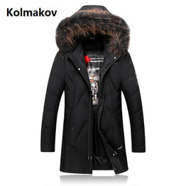 KOLMAKOV 2017 winter Men's fashion casual hooded Fox collars White duck down down jacket Parkas Men's Winter jackets, men coats