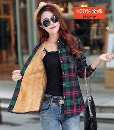 2017 Fashion Casual Women Winter Plaid Shirt Flannel Shirt Long Sleeve Warm Wool Women Blouses Shirt Cotton Blusas Tops Blouse