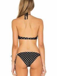 Chicnico Boho Lace Up Floral Print Bikini Set