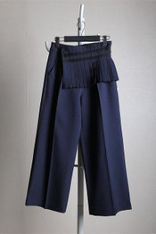 CHICEVER 2017 Summer Asymmetry Fold Tassel Casual Trousers For Women European Style Wide Leg Pants Fashion Streetwear