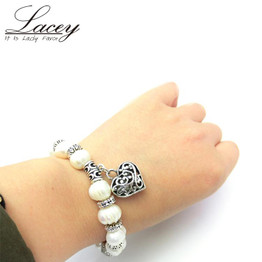 Trendy Real white baroque pearl bracelet girl present,fashion adjustable freshwater pearl bracelet jewelry for Women party gift