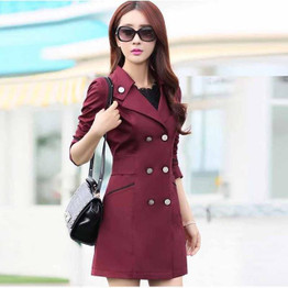 Trench Coat Women 2017 Spring Autumn Especially Female Double-Breasted Long Coats Overcoat Outwear Windbreaker Raincoat YL034