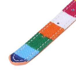 Colorful Dog Collar Rainbow Canvas Leather Dog Collar Adjustable Plain Neck Collar For Pet Dog Pet Supply Size S M L