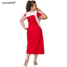 COCOEPPS Women Patchwork Plus Size Dress 2017 Large Size Elegant Ladies Office Dresses Big Size Evening Vestidos Autumn 5XL 6XL