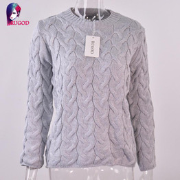 RUGOD Solid Women Sweaters And Pullovers Loose Knitted Pullover Female Tops Autumn&amp;Winter Long Sleeve Jumper Sweater pull femme