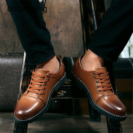 New Genuine Leather Men's Dress Shoes Lace-Up Business Men Flats Shoe High Quality Oxford Shoes For Men Brand Men Wedding Shoes