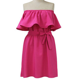 Ruffle Summer Dress Party Elegant Vestidos Dress Female 2017 Slash Neck Dresses For Women Sundress Beach Dress Women Vestido