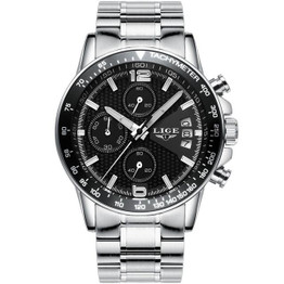 relogio masculino LIGE Mens Watches Top Brand Luxury Fashion Casual Quartz Watch Men Sport Full Steel Waterproof Wristwatch