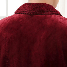 Hot Selling Men Winter Classic Long Warm Bathrobe Mens Soft Flannel Coral Fleece Robes Thick Kimono Bath Robe Male Dressing Gown