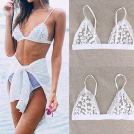 High Quality Women Sexy Lingerie Floral Sheer Lace Bra Top Seamless Bralette Transparent Cup Wireless Bras Brassiere brasier