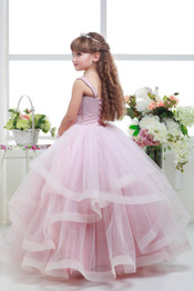 first communion dresses for girls Pink Beaded Ball Gown Long Flower Girl Dresses 2016 pageant dresses for little girls