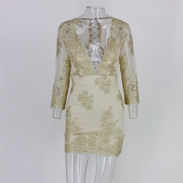 Feditch 2017 Newest Women Bodycon Dress Sexy Backless Bandage Hollow Out Vintage Vestidos Elegant Lady Clubwear Dresses De Festa