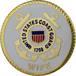 Coast Guard Wife with Crest 3/4" Lapel Pin