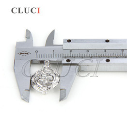 CLUCI Newest 925 sterling silver cage pendant charming Flower locket  pendant 3pcs necklace