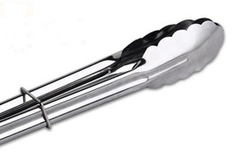 BBQ Kitchen Cooking Food Serving Utensil STAINLESS STEEL SALAD TONGS
