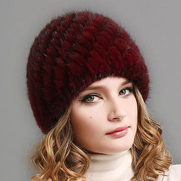 FURTALK Women Real mink fur hat winter fur hat Russian Women Winter Hat Beanie