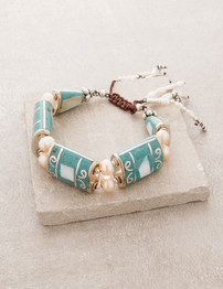 Turquoise Silver Tibetan Healing Bracelet