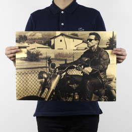 Vintage Poster Terminator Arnold Schwarzenegger retro old poster Kraft poster bar retro poster 51*35.5cm