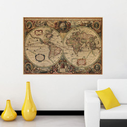 Vintage Nautical Retro Paper World Map Poster Wall Chart Home Decoration Wall Sticker Decals Globe Old World Home Decoration