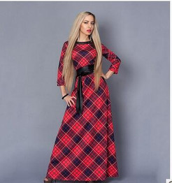 Vintage Maxi Dress Women Elegant Costume Printed Tunic Dress for Women Three Quarter Slim Party Dresses Long Vestido De Festa