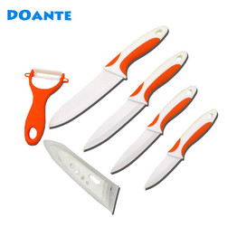 DOANTE Brand Zirconia Ceramic Knife Set 3" 4" 5" 6" Inch + Peeler White Blade Kitchen Knives Set Paring Chef Knife