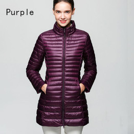 Snow Winter Jacket Women Fashion Women's 90 % White Duck Down Jackets Ultra Light Zipper Coats Slim Outwear Parka
