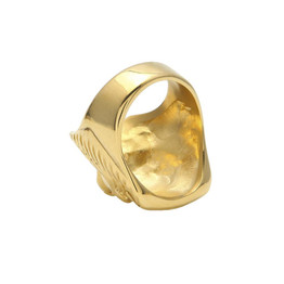 Gold men ring gold filled Lion head design 316L stainless steel men's ring biker men jewelry