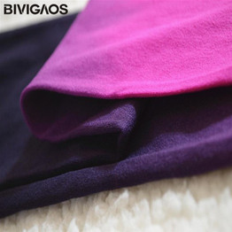 BIVIGAOS Womens Seasons Kawaii 120D Velvet Gradient Opaque Seamless Pantyhose Stockings Candy Color Tights Medias Tayt For Women