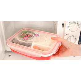 Urijk 4 Cells Healthy Plastic Food Container 1000ml Multifunction Adults Lady Kid Lunchbox Microwaveable Lunch Bento Box