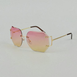 Fashion star style fashion sunglasses gradient women's rimless sunglasses vintage big box frog glasses