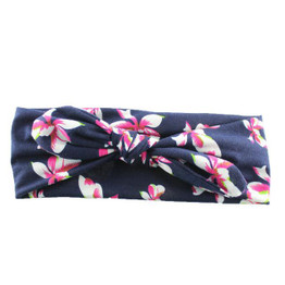 Flower print women headband Elastic Turban Twisted Knotted Headband Ethnic Floral Wide Stretch head Band Hair Accessories
